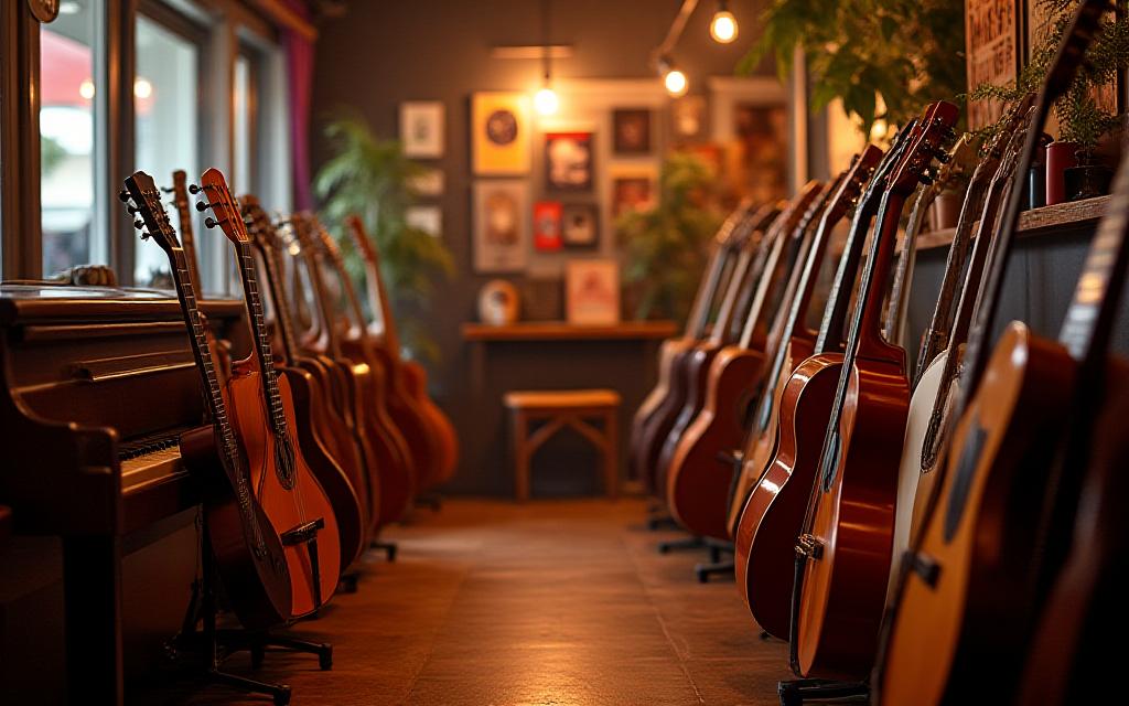 Musical instruments at Compass Cadence – guitars, pianos, and accessories